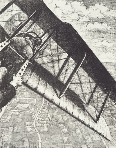 4000フィートでの銀行取引、c。 1918年（リトグラフ） 作： Christopher Richard Wynne Nevinson