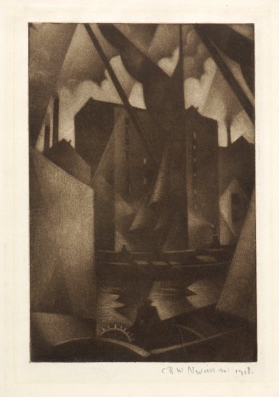 ドック、1918年 作： Christopher Richard Wynne Nevinson