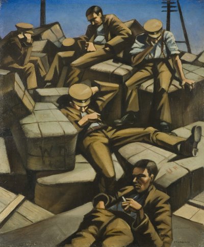 犬の疲れ、1916年頃（キャンバスに油彩） 作： Christopher Richard Wynne Nevinson