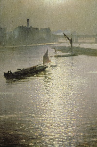 ウォータールーブリッジから：霧の中を太陽がはじける、c.1924 作： Christopher Richard Wynne Nevinson