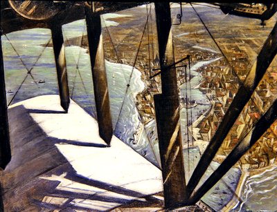 パリの飛行機から（油彩・キャンバス 作： Christopher Richard Wynne Nevinson