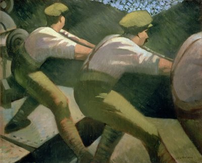 塹壕への銃の装填、1918年 作： Christopher Richard Wynne Nevinson