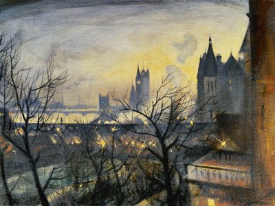 アデルフィからのロンドンのトワイライト、 作： Christopher Richard Wynne Nevinson