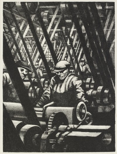 エンジンを作る、1917 作： Christopher Richard Wynne Nevinson