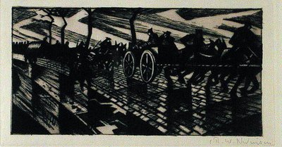 イーペルへの道のり 作： Christopher Richard Wynne Nevinson