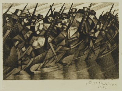 塹壕に戻る、1916 作： Christopher Richard Wynne Nevinson