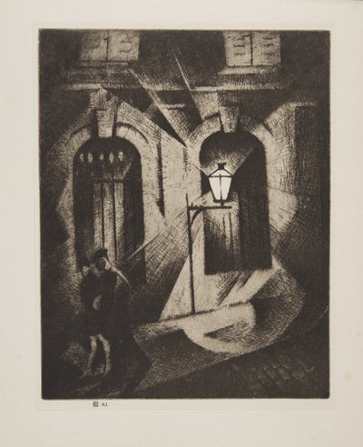 不吉なパリの夜、1929年（エッチング） 作： Christopher Richard Wynne Nevinson