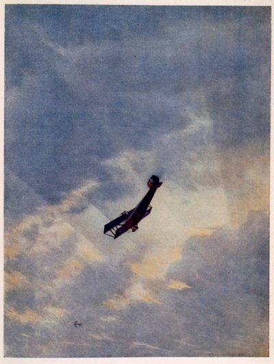 1918年の西部戦線の続きである、前線のイギリス人アーティストによる敵対的な飛行機への急降下 作： Christopher Richard Wynne Nevinson