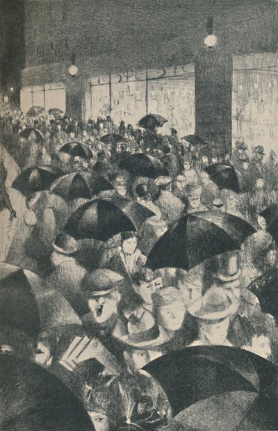 ウェットイブニング、オックスフォードストリート、1919年 作： Christopher Richard Wynne Nevinson