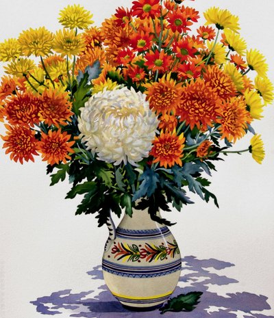 模様入り水差しの菊、2005年（紙にトイレ） 作： Christopher Ryland