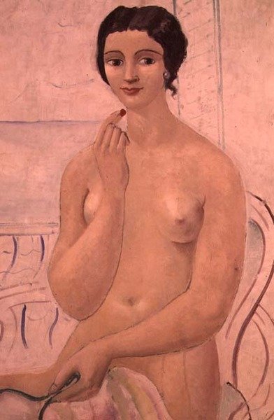 口紅をつけた少女、1925年頃 作： Christopher Wood