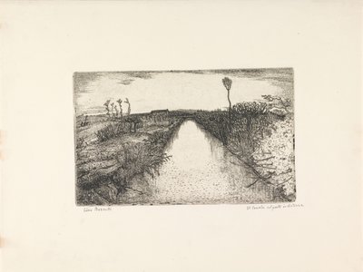 運河のある風景 Il canale col ponte in distanza (オブジェクトのタイトル) 作： Cino Bozzetti