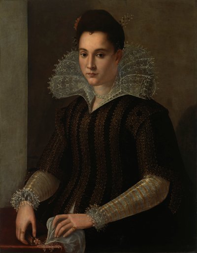 スウェーデン語：Porträtt av dam 女性の肖像 作： Circle of Alessandro Allori