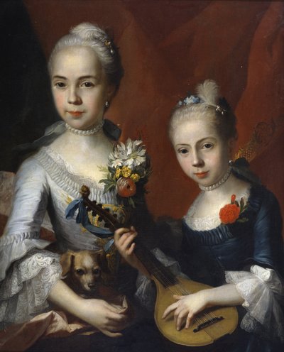 二人の少女の肖像、日付なし 作： Circle of Antoine Pesne