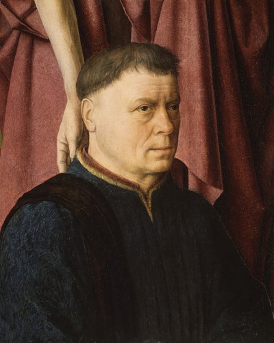 聖人によって提示された寄付者、カリフォルニア州。 1460-65。 作： Circle of Dieric Bouts