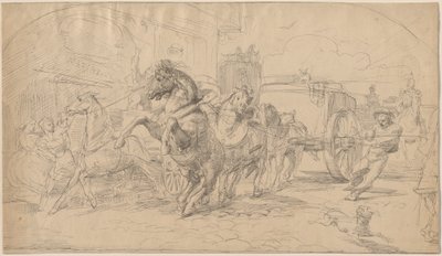 暴走馬車 作： Circle of Eugène Delacroix