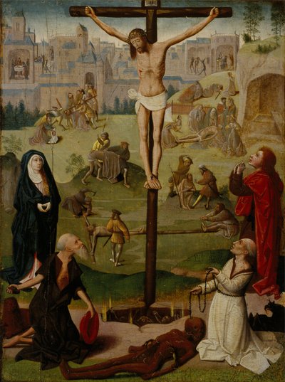 聖ヒエロニムスと聖ドミニクのはりつけと情熱からの場面 作： Circle of Geertgen tot Sint Jans