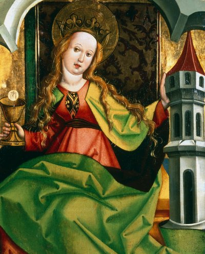 「聖バーバラ」、c1495-c1519 作： Circle of Jan Polak