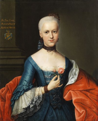若い高貴な女性の肖像画 作： Circle of Johann Heinrich Tischbein