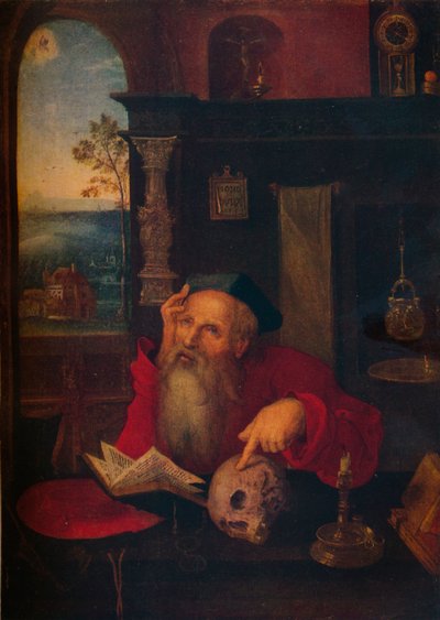 セント。 書斎のジェローム」、c1530、1920 年。 作： Circle of Joos van Cleve