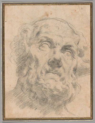 老人の頭、おそらくセネカ 作： Circle of Peter Paul Rubens