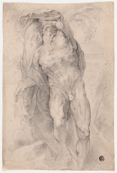 木に縛られた男性のヌード 作： Circle of Peter Paul Rubens