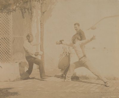 エドモンド クイン フェンシング、1880 年代、1880 年代。 作： Circle of Thomas Eakins.