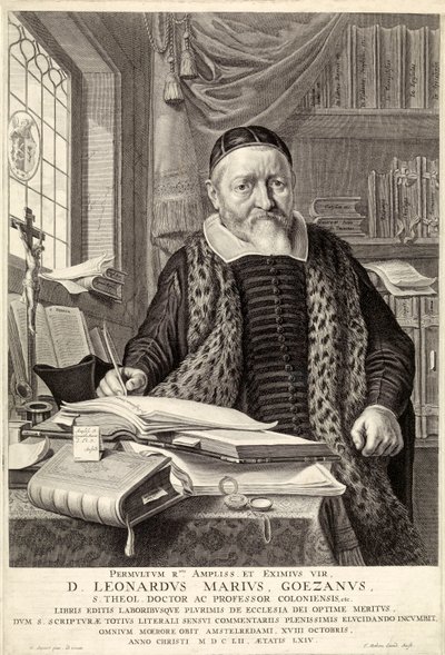 D. Leonardus Marius Goezanus、パブ。 1654年の彫刻。 作： Claes Corneliszoon Moeyaert