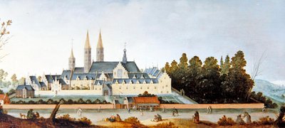 エグモンド・アビー＆キャッスル（油彩・パネル） 作： Claes Jacobsz. van der Heck