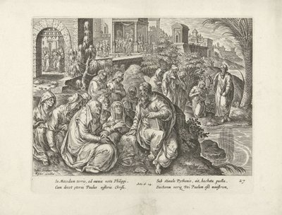 パウロはフィリピの女性たちを改宗させる 使徒たちの行為（シリーズタイトル） Acta Apostolorum (シリーズタイトル) 作： Claes Jansz. Visscher (II) (attributed to workshop of)