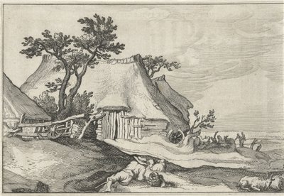 羊とヤギの農場と羊飼い 田園風景（連載タイトル） 作： Claes Jansz. Visscher (II)