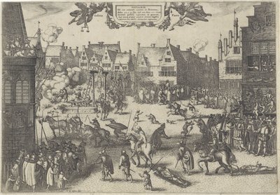 火薬反逆罪の共謀者の処刑、1606年 Supplicium de octo coniuratis sumtum in Britannia (オブジェクトのタイトル) 作： Claes Jansz. Visscher (II)