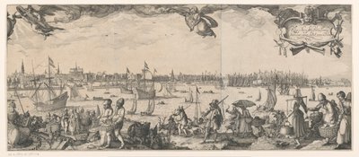 IJ から見たアムステルダムの縦断 (右側) 作： Claes Jansz. Visscher (II)