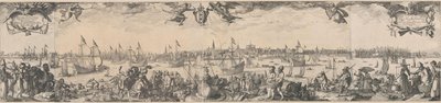 IJ から見たアムステルダムのプロファイル (2 つの部分からなる) 作： Claes Jansz. Visscher (II)