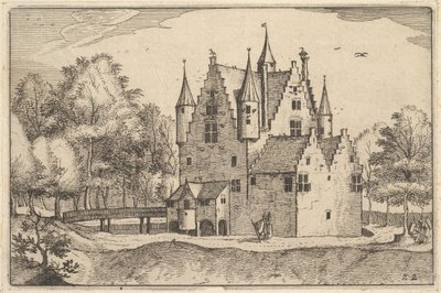 Regiunculaeの町といくつかのブラバント公国の城プレート22。 1610年。 作： Claes Jansz Visscher