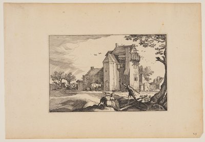 鳩小屋のある農家、風景より（Verscheyden aerdige Lanthuysen...） 作： Claes Jansz. Visscher