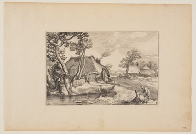 池で憩う老夫婦（『風景』より） 作： Claes Jansz. Visscher