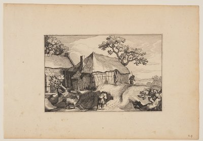 納屋に沿った小道、『風景』より（Verscheyden aerdige Lanthuysen...） 作： Claes Jansz. Visscher