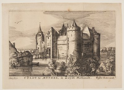 オランダとユトレヒトの4つの城より、ミューデン城（裏面 作： Claes Jansz. Visscher