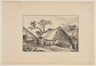 風景』より「2つの納屋、左の荷車 作： Claes Jansz. Visscher