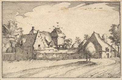 Regiunculaeの町といくつかのブラバント公国からの壁に囲まれたファームプレート11。 1610年。 作： Claes Jansz Visscher