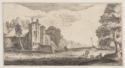 二つの六角形の塔のあるカントリーハウス（『風景』より） 作： Claes Jansz. Visscher II