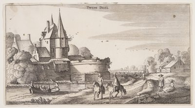 風景（プレイサンテ・ランツシャッペン）より「堡塁のある村沿いの田舎道 作： Claes Jansz. Visscher II
