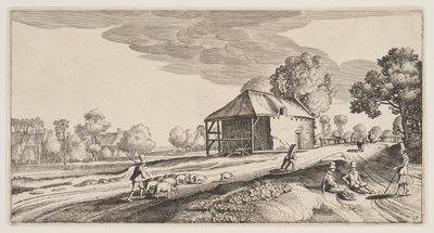 水車小屋近くの十字路（『風景』より） 作： Claes Jansz. Visscher II