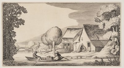 風景』より「手漕ぎボートの農夫と女農夫 作： Claes Jansz. Visscher II