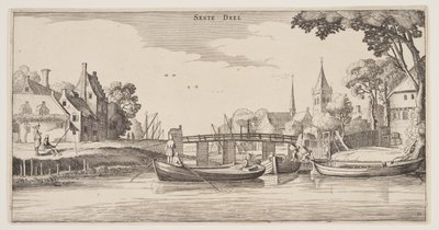 風景（プレイサンテ・ランツシャッペン）より「村の着地点 作： Claes Jansz. Visscher II