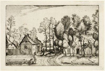 切り倒された樹木のある風景、『農場、田舎の家、素朴な村の写真』（Praediorum villarum et rusticarum casularum icones）の第17版 作： Claes Jansz. Visscher II