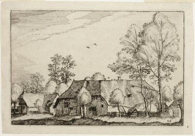 農場、カントリーハウス、素朴な村の写真（Praediorum villarum et rusticarum casularum icones）の後、大農場、プレート10。 作： Claes Jansz. Visscher II