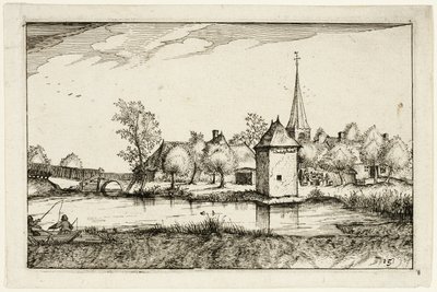 池と村、農場、カントリーハウス、素朴な村の写真（Praediorum villarum et rusticarum casularum icones）より15枚目 作： Claes Jansz. Visscher II
