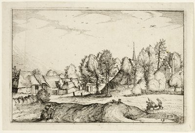 村への道、農場、カントリーハウス、素朴な村の写真から19枚目 (Praediorum villarum et rusticarum casularum icones) 作： Claes Jansz. Visscher II